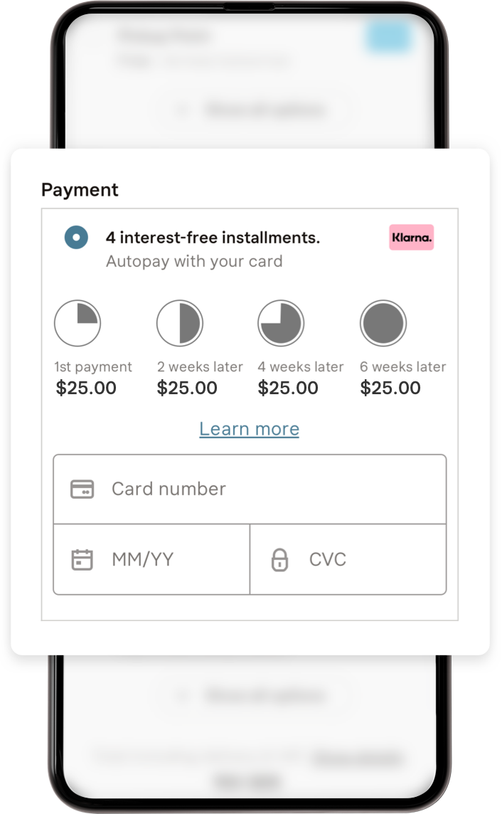 4 installments payment details displayed