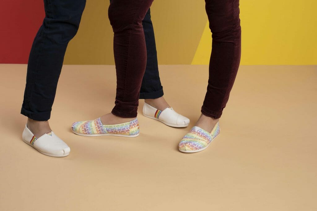 Rainbow print shoes