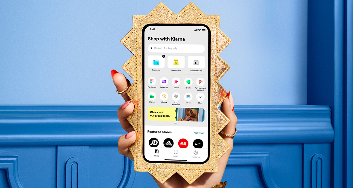 The Klarna shopping app hero mobile