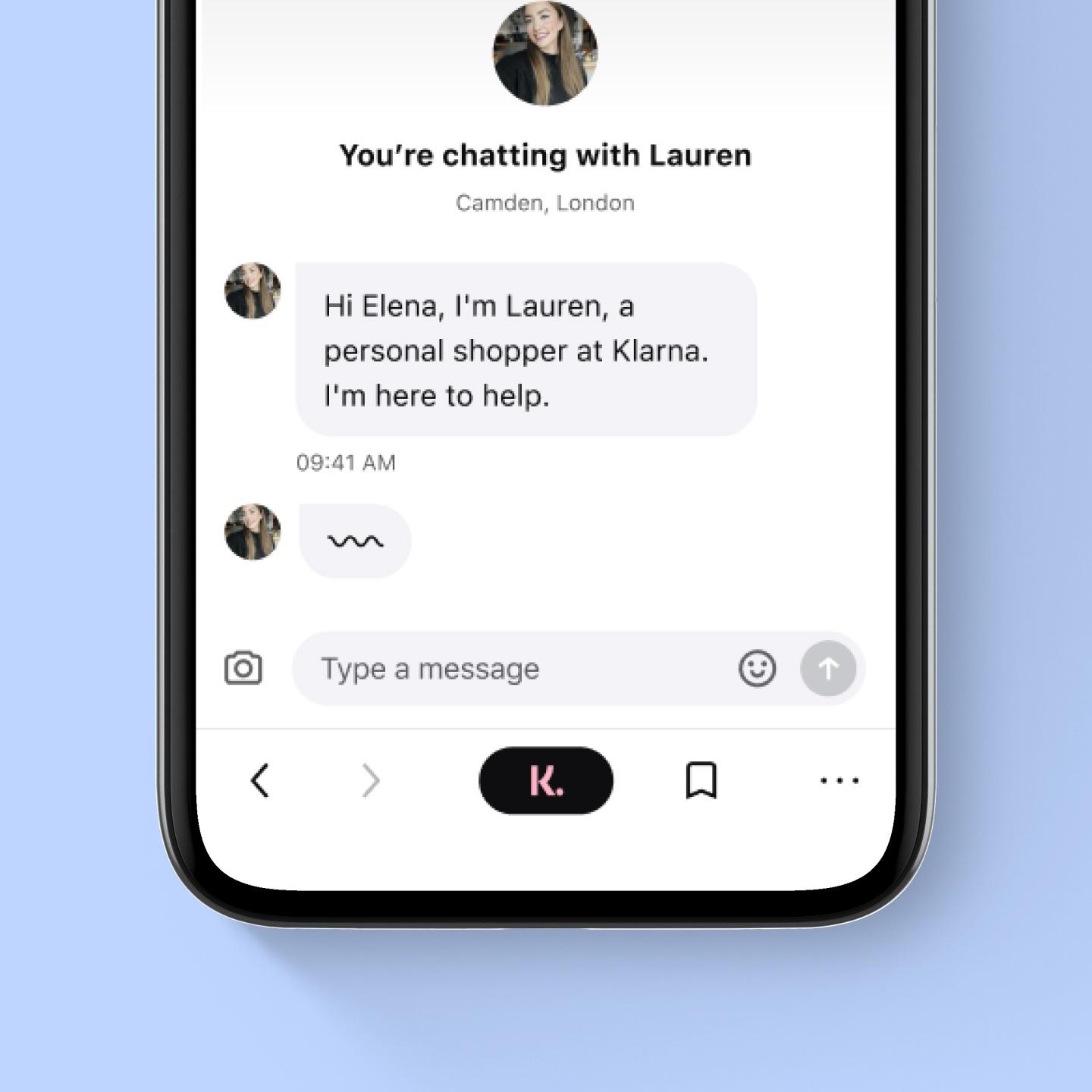 (US) Ask Klarna : Chat live with personal shoppers