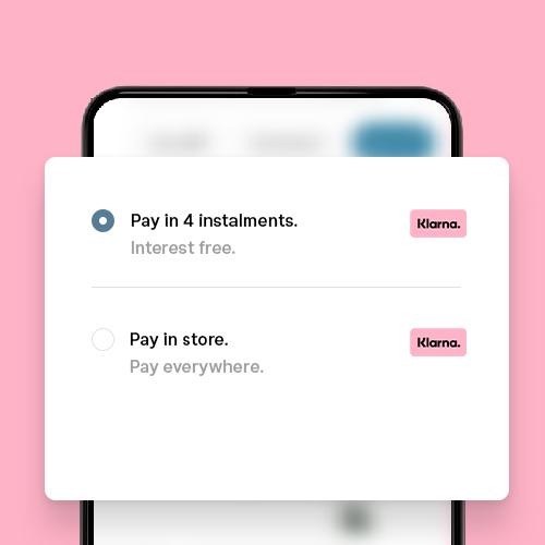 Image showing three payment options the customer has in the app