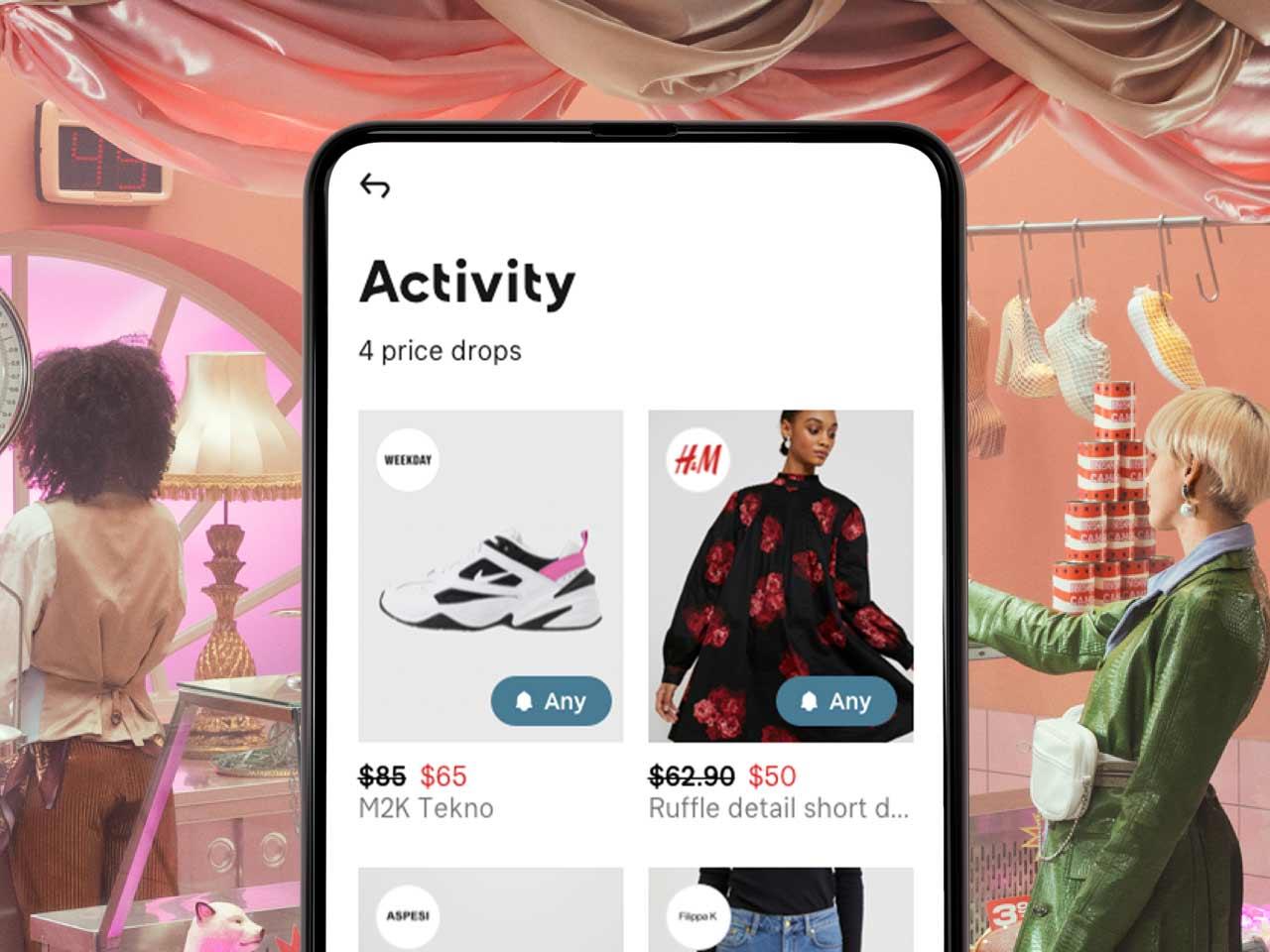 Image showing wishlist price drops and shopping scene