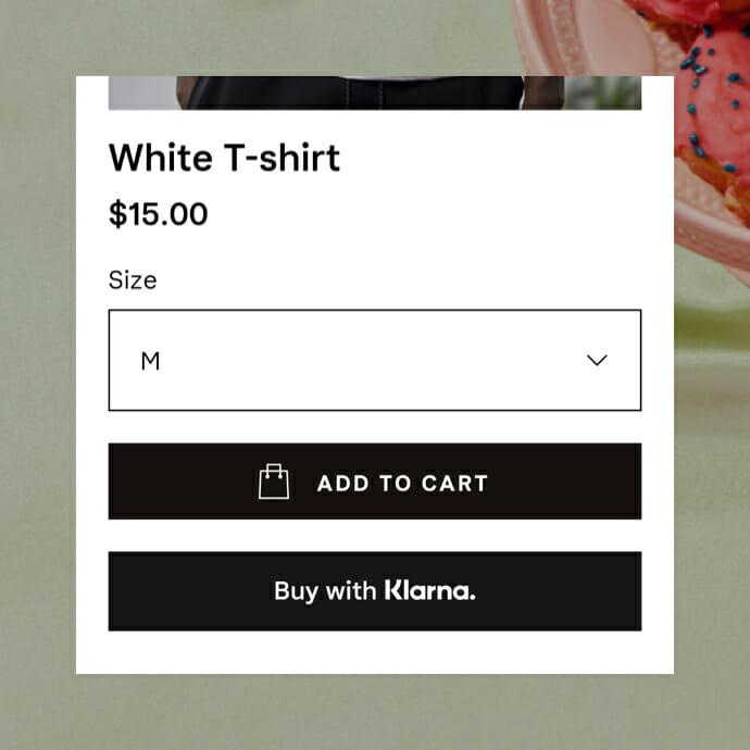 Image showing buy with Klarna in checkout