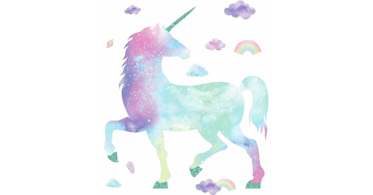 RoomMates Galaxy Unicorn Peel and Stick Giant Wall Decal with Glitter •  Price »