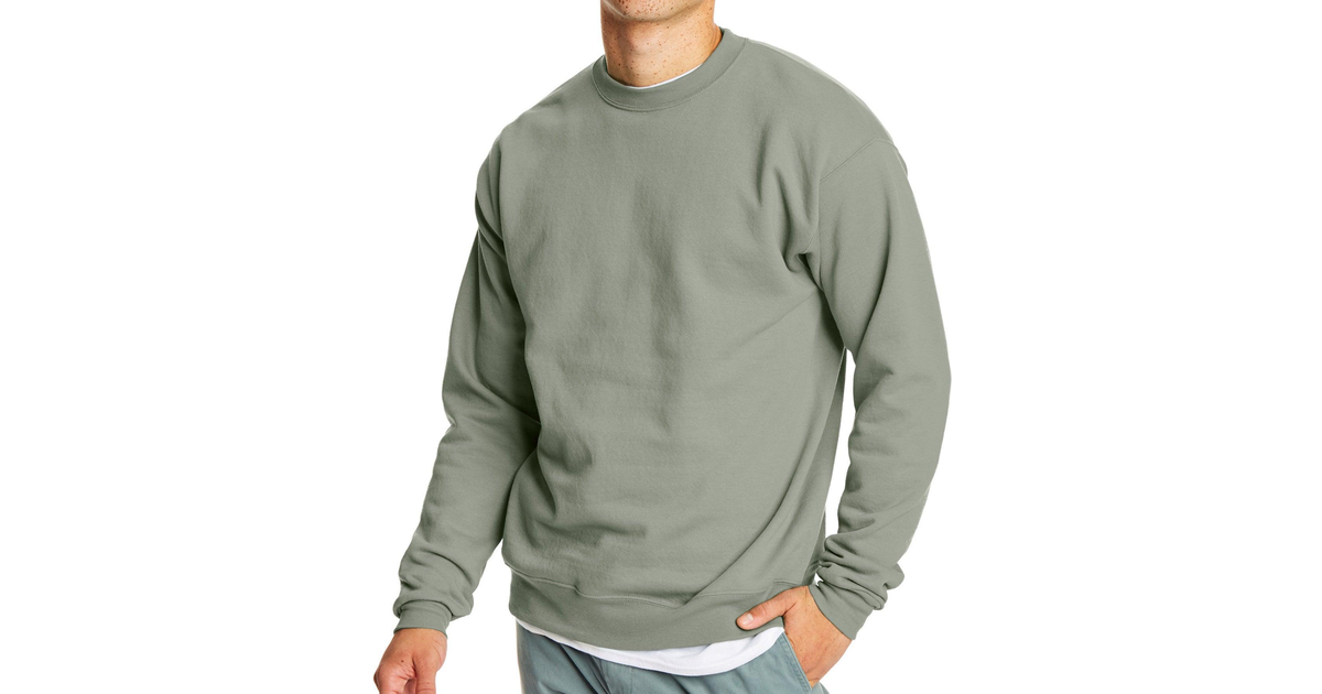 Hanes ComfortBlend EcoSmart Crew Sweatshirt - Stonewashed Green ...