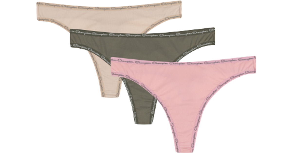 Champion Women's Microfiber Thongs 3-pack - Beloved Orchid/Cargo Olive ...