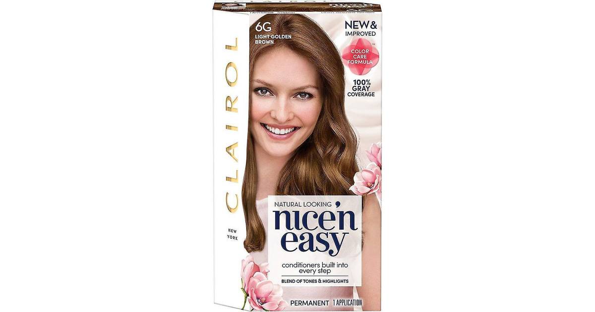 Clairol Nice'n Easy Permanent Hair Color, 6G Light Golden Brown, Pack of 1 - wide 1