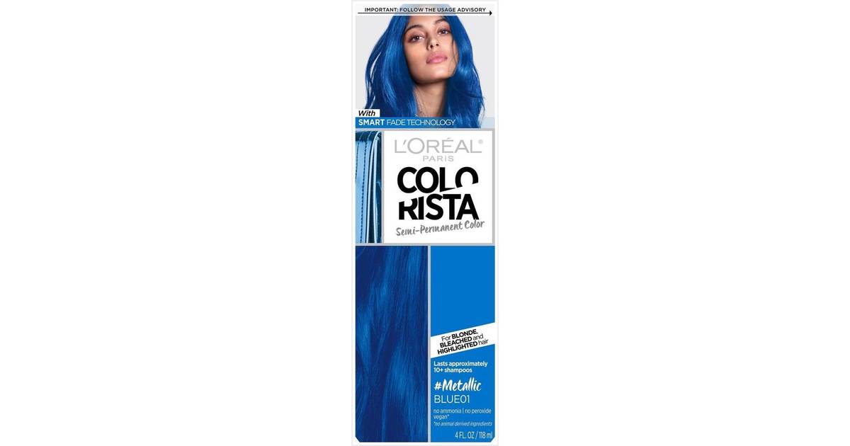 8. L'Oreal Paris Colorista Semi-Permanent Hair Color for Brunette Hair, Midnight Blue - wide 4
