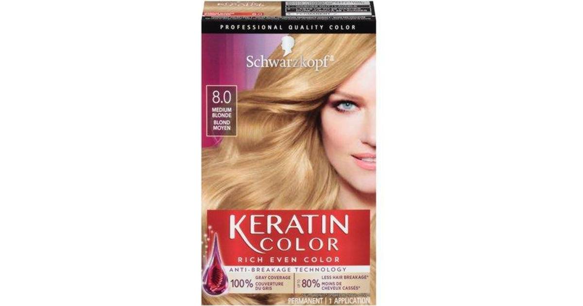 5. Schwarzkopf Keratin Color Permanent Hair Color Cream, 8.0 Silky Blonde - wide 5