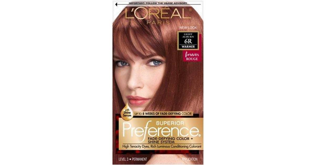 L'Oreal Paris Superior Preference Permanent Haircolor, Warmer, Light Auburn  6R False • Price »
