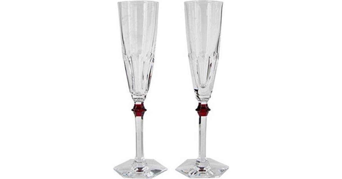 Baccarat Harcourt Eve 2-Piece Red Kob Flute Set Champagne Glass ...