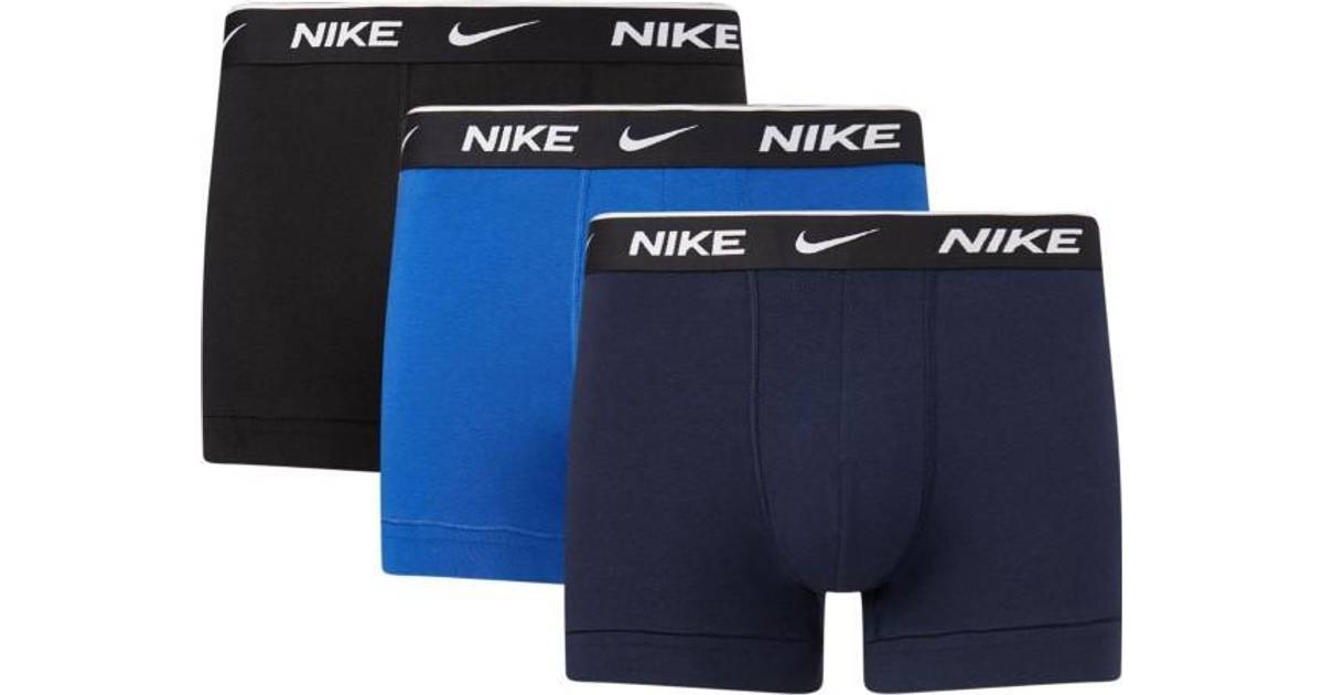 Nike Everyday Cotton Stretch Boxer Shorts - Black/Blue - Compare Prices ...