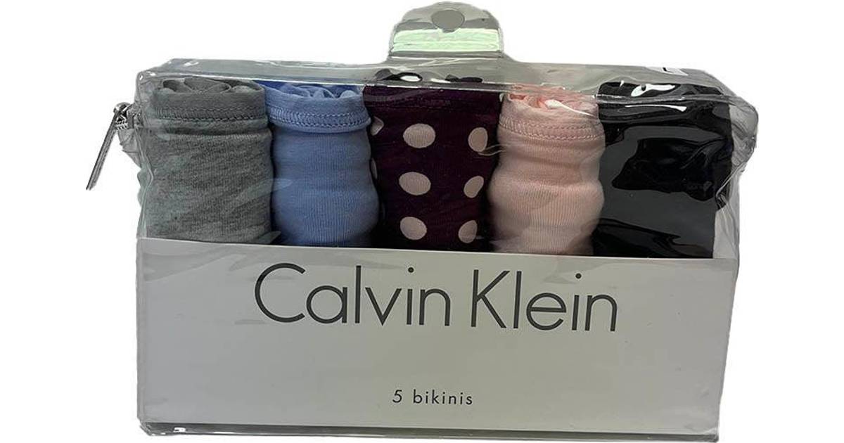 Calvin Klein Form Bikini 5-Pack Dot Assorted - Grey Heather/Prepster Blue •  Price »