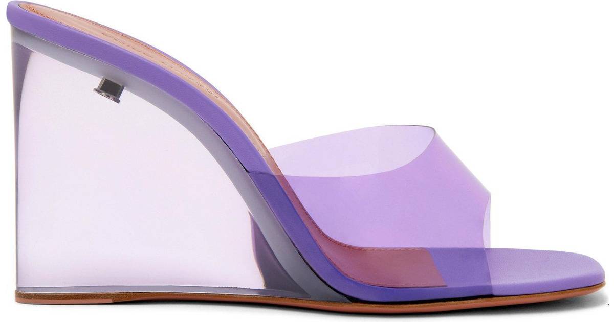 Amina Muaddi Lupita Glass Wedge Sandals • See price