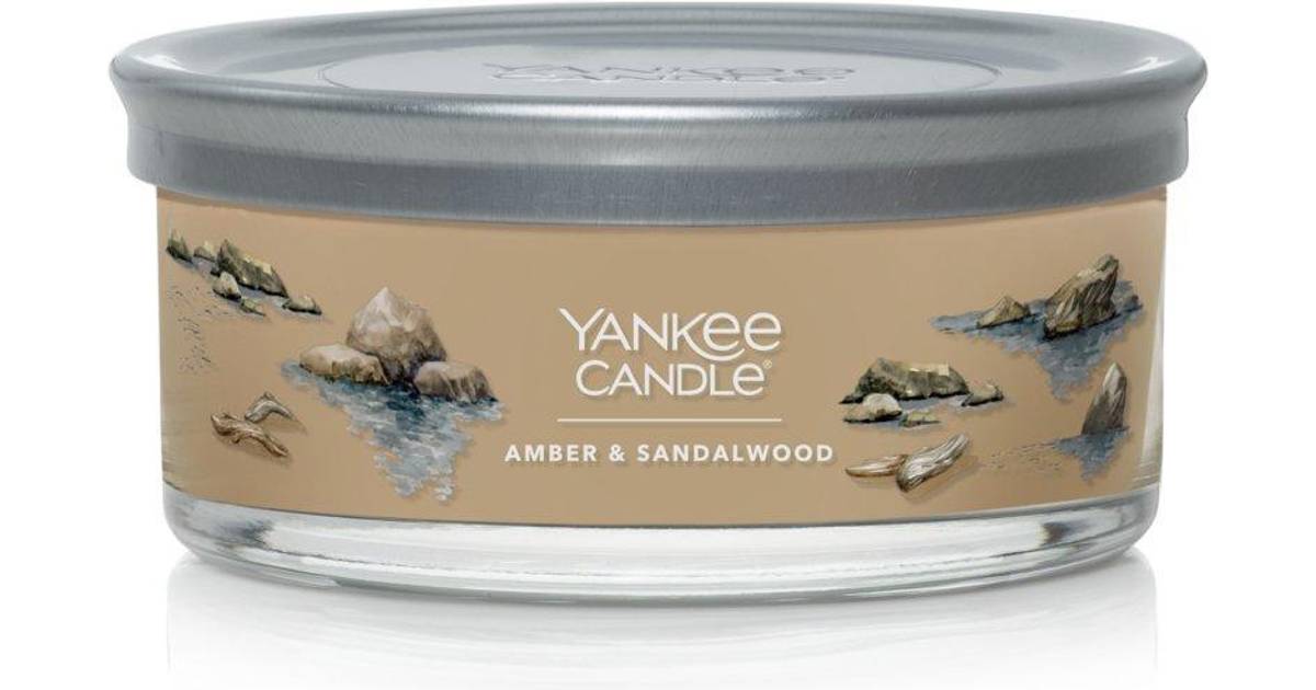 Yankee Candle Amber and Sandalwood Signature 5-Wick Light Brown Sweet ...