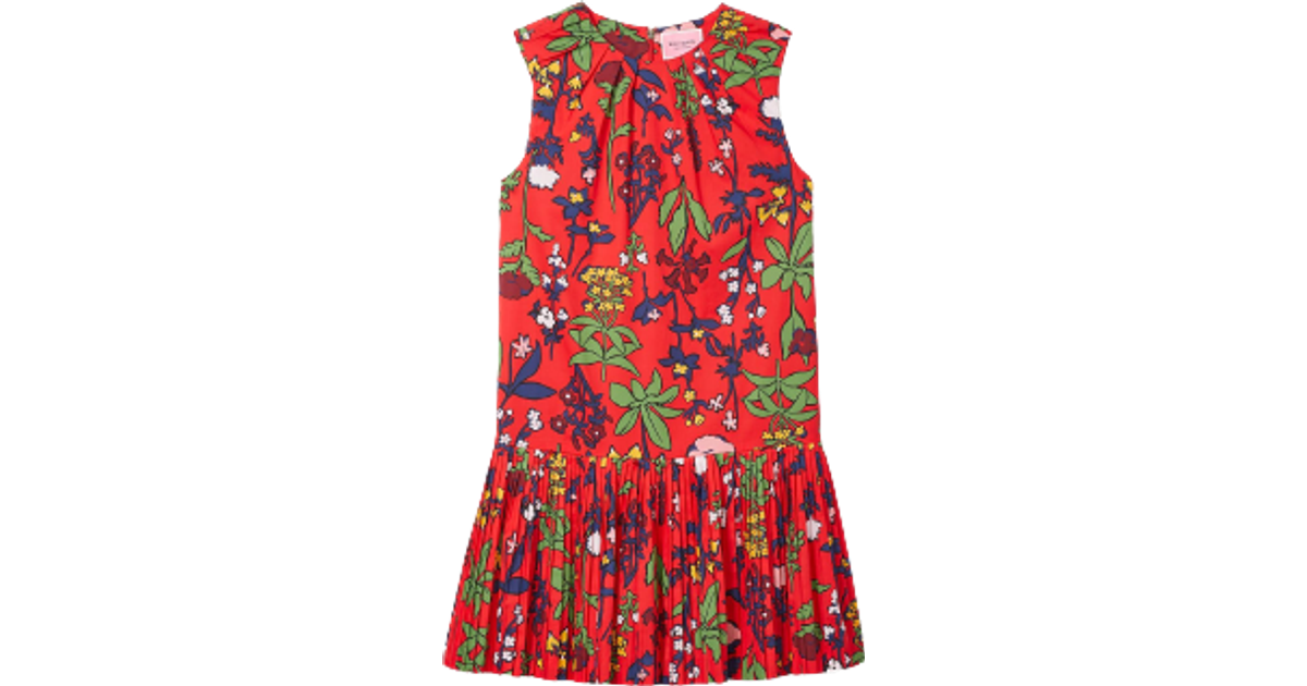 Kate Spade Botanical Garden Pleated Shift Dress - Engine Red • Price