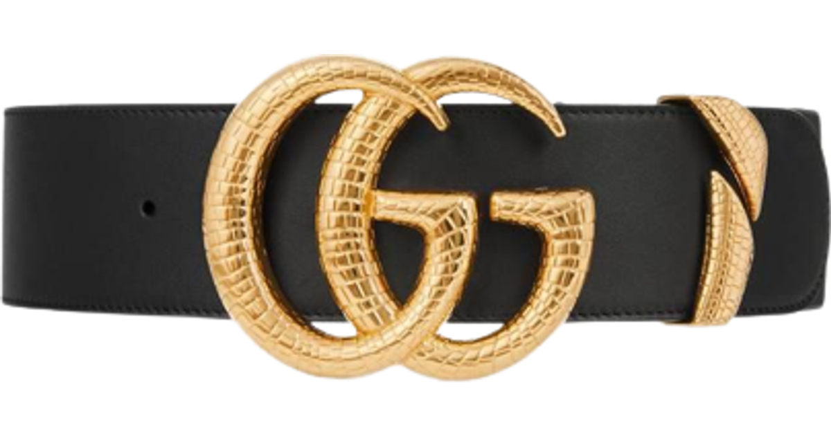 Gucci Leather Belt with Double G Buckle - Black • Price