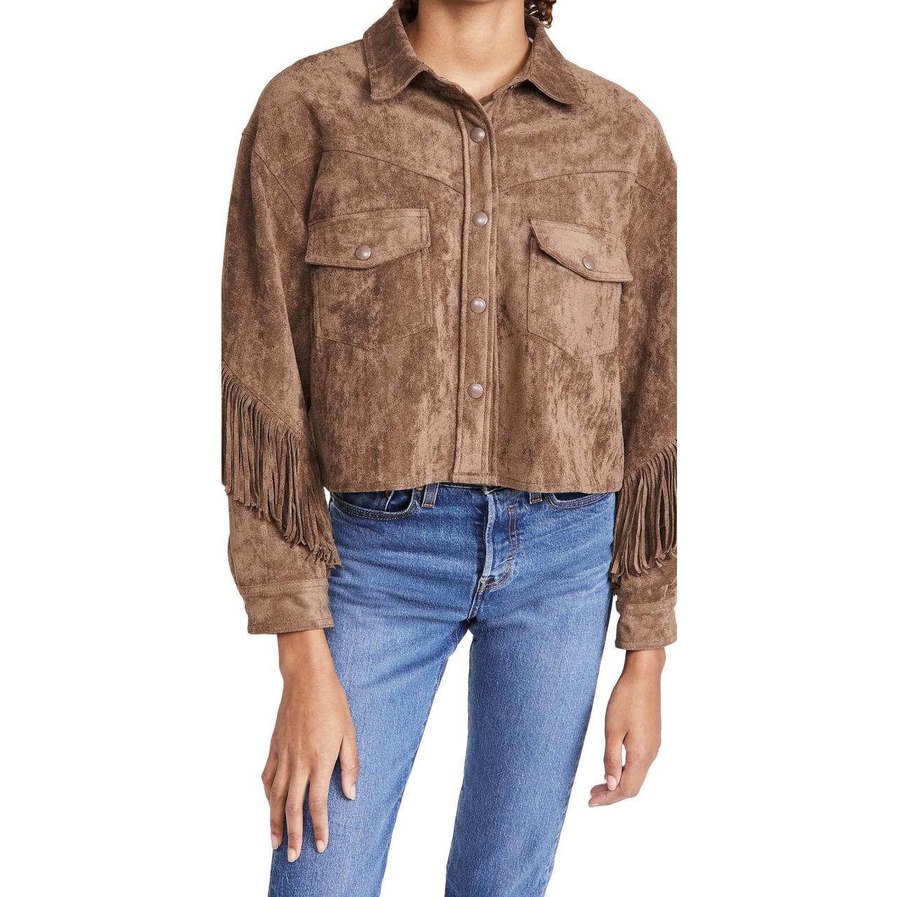 Blank NYC Hot Cocoa Fringe Jacket • See best price