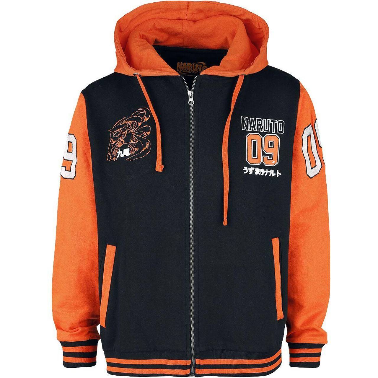Naruto Varsity Hooded Zip Jacket - Black/Orange • Preis