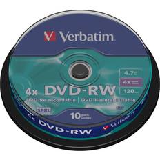 Optisk lagring Verbatim DVD-RW 4.7GB 4x Spindle 10-Pack