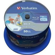Verbatim Optisk lagring Verbatim BD-R 25GB 6x Spindle 50-Pack Wide Inkjet
