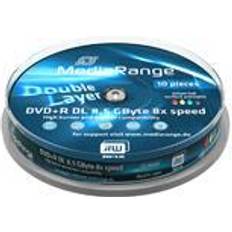 Optisk lagring MediaRange DVD+R 8.5GB 8x Spindle 10-Pack Inkjet
