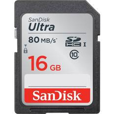 16 GB Memory Cards & USB Flash Drives SanDisk Ultra SDHC 80MB/s 16GB