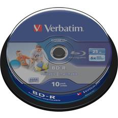 Blu-ray Optisk lagring Verbatim BD-R 25GB 6x Spindle 10-Pack Inkjet