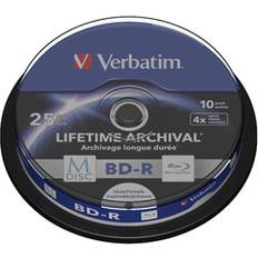 Blu-ray Optischer Speicher Verbatim M-Disc BD-R 25GB 4x 10-pack Spindel Inkjet