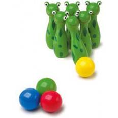 Holzspielzeug Bowling Legler Skittles Frog