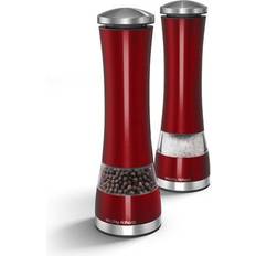 OVENTE 2 in 1 Stainless Steel Sea Salt and Pepper Grinder with Ceramic  Blade, Automatic One Hand Operation & Battery Operated Salt & Pepper Mill  Easy