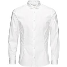 Jack & Jones Bekleidung Jack & Jones Casual Slim Fit Long Sleeved Shirt - White/White
