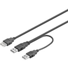 Deltaco Cables Deltaco USB A - 2xUSB A M-F 1ft