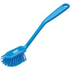 Vikan 42373 Dish Brush w/ Scraper- Medium, Blue