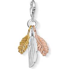 Golden Charms & Anhänger Thomas Sabo Charm Club Feathers Charm - Gold/Rose Gold/Silver