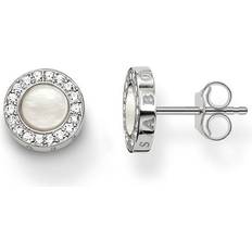 Thomas Sabo Pavé Earrings - Silver/Mother Of Pearl/White