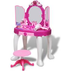 Møbelsett på salg vidaXL 3-Mirror Kids' Playroom Standing Toy Vanity Table with Light/Sound