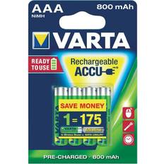 AAA (LR03) - NiMH Batterien & Akkus Varta AAA Rechargable Accu 800mAh 4-pack