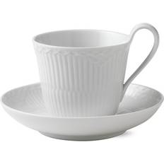 Royal Copenhagen Cups & Mugs Royal Copenhagen White Fluted Half Lace Coffee Cup 25cl