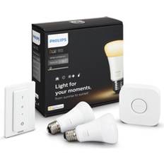 Hue e27 starter kit Philips Hue White Atmosphere LED Lamp 9.5W E27 2 Pack Starter Kit