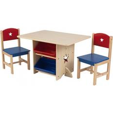Blå Møbelsett Kidkraft Star Table & Chair Set with Primary Bins