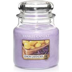 Lila Duftkerzen Yankee Candle Lemon Lavender Medium Duftkerzen 411g