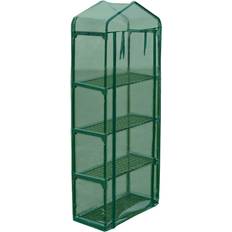 Mini Greenhouses vidaXL Greenhouse with 4 Shelves Stainless Steel PVC Plastic