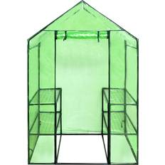 vidaXL Greenhouse 41545 with 4 Shelves Rustfritt stål PVC-plast