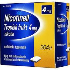 Nicotinell tyggegummi Nicotinell Tropical Fruit 4mg 204 st Tyggegummi