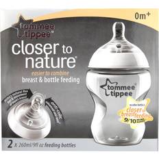 Baby Bottles & Tableware Tommee Tippee Closer to Nature Breast & Bottle Feeding Bottles 260ml 2-pack