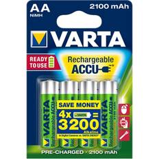 Oppladbare batterier Gressklipper Varta Accu AA 2100mAh 4-pack