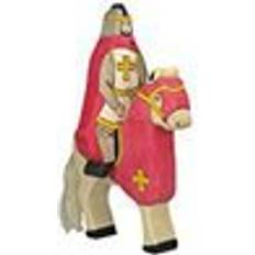 Pferde Holzfiguren Holztiger Knight with Cloak Riding Without Horse Red