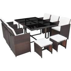 Rattan garden table and 6 chairs Patio Furniture vidaXL 42440 Patio Dining Set, 1 Table inkcl. 6 Chairs