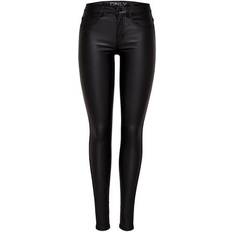 Nylon Jeans Only Royal Rock Coated Skinny Fit Jeans - Black/Black